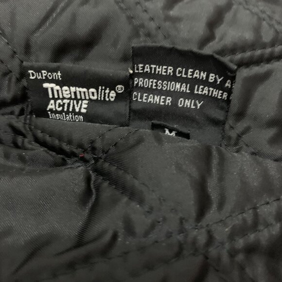 LEATHER LIMITED Black Leather Collared Biker Jacket + Liner Women’s Size M - Picture 7 of 10